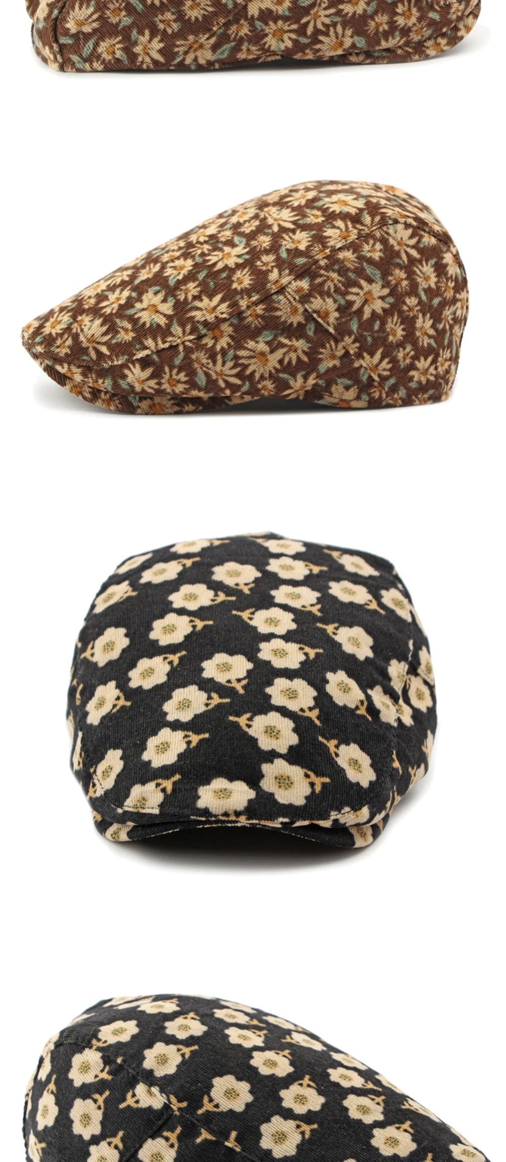 Blomstermønstret Klassisk Flatcap