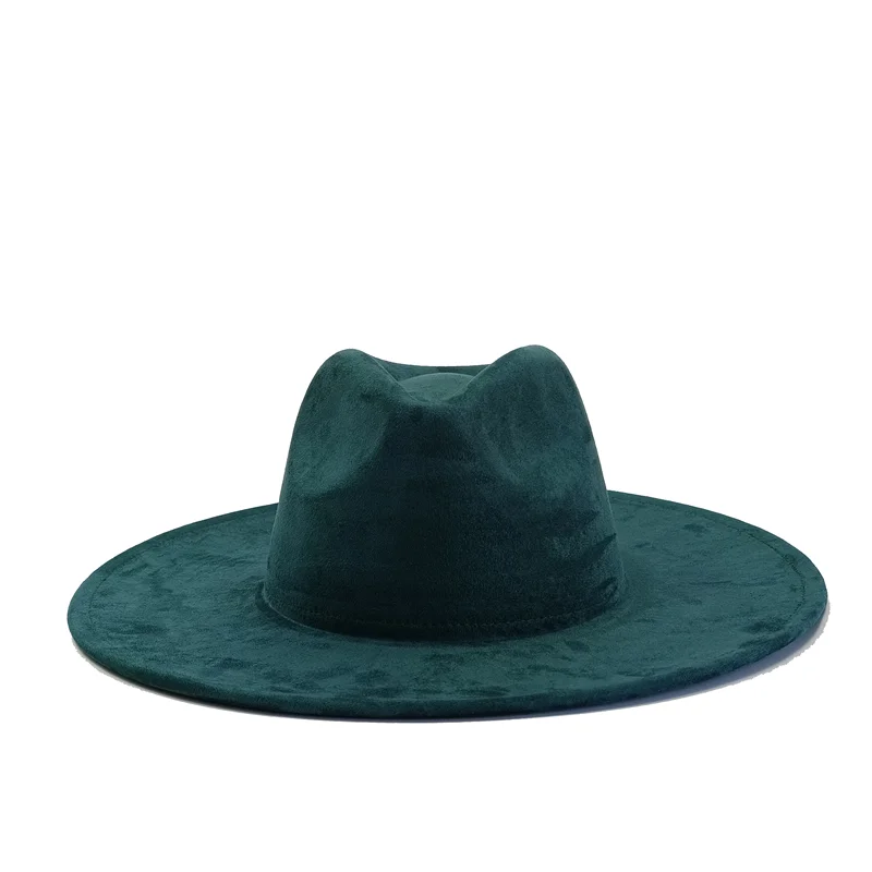 Semsket Fedora Filthatt med Bred Brem