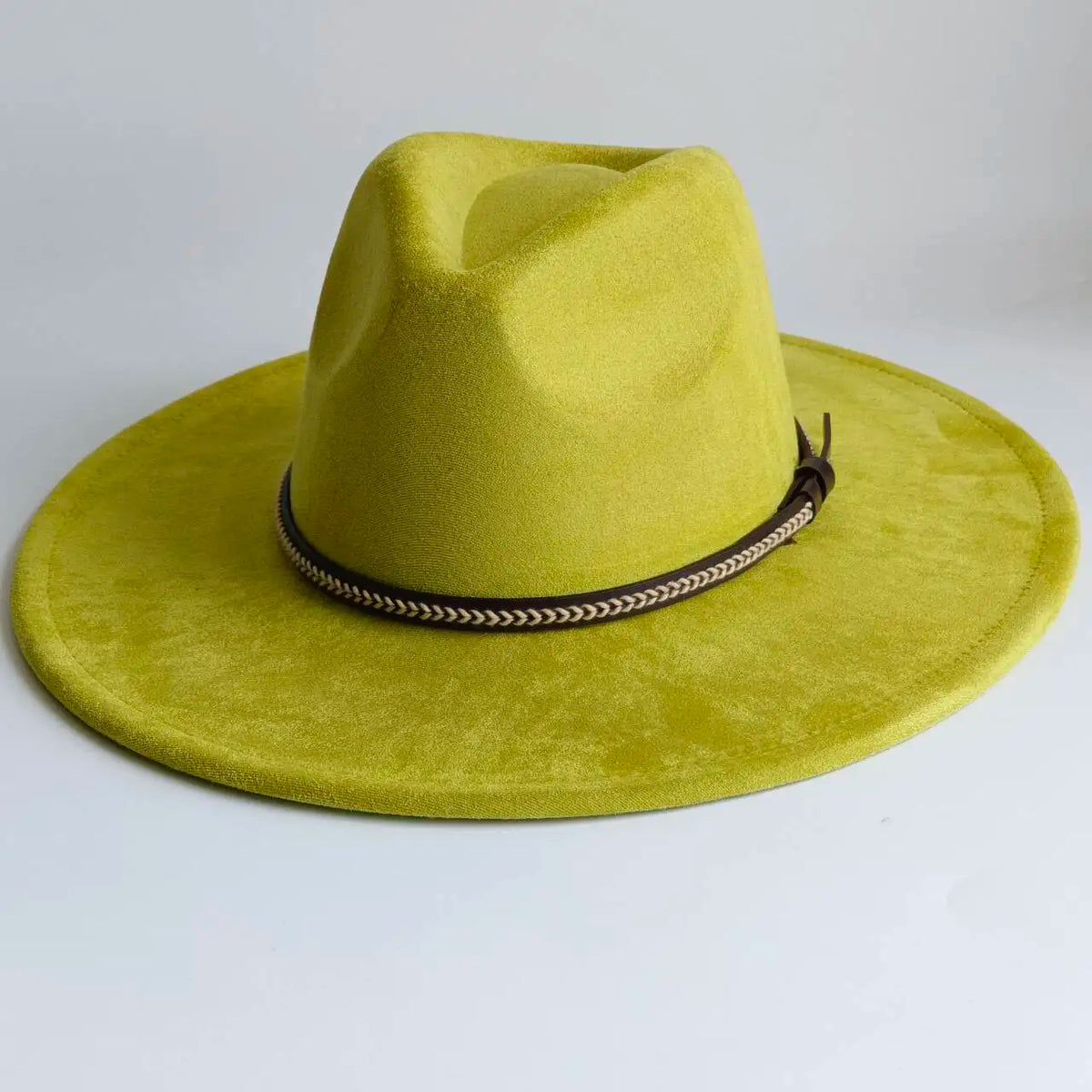 Semsket Fedora Filthatt med Bred Brem