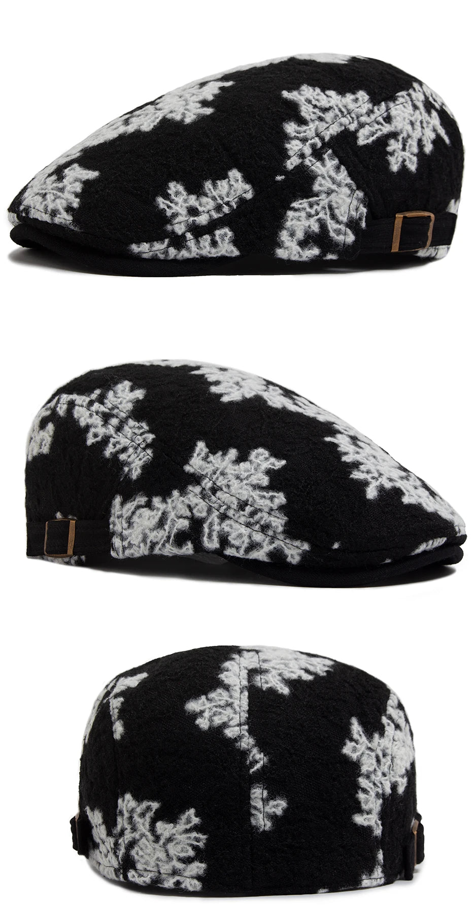 Mønstret Bomull Newsboy Flatcap