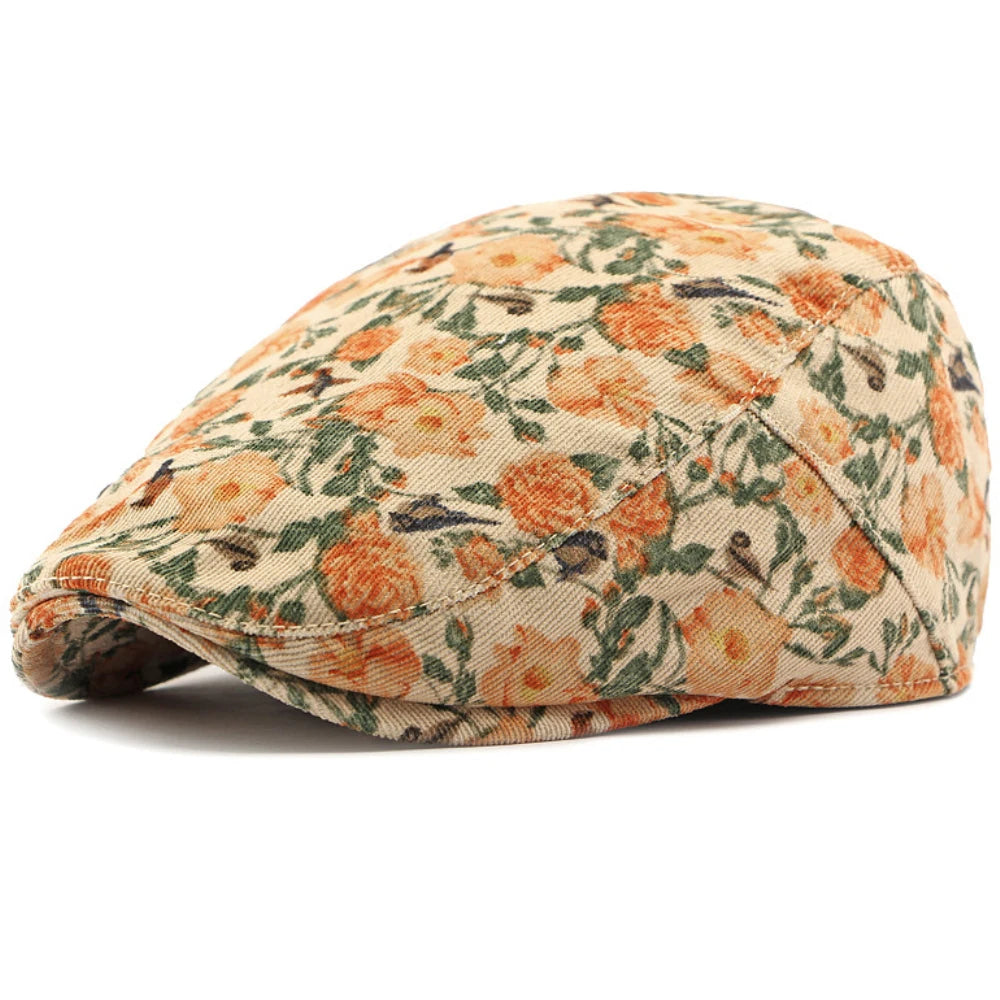 Blomstermønstret Klassisk Flatcap