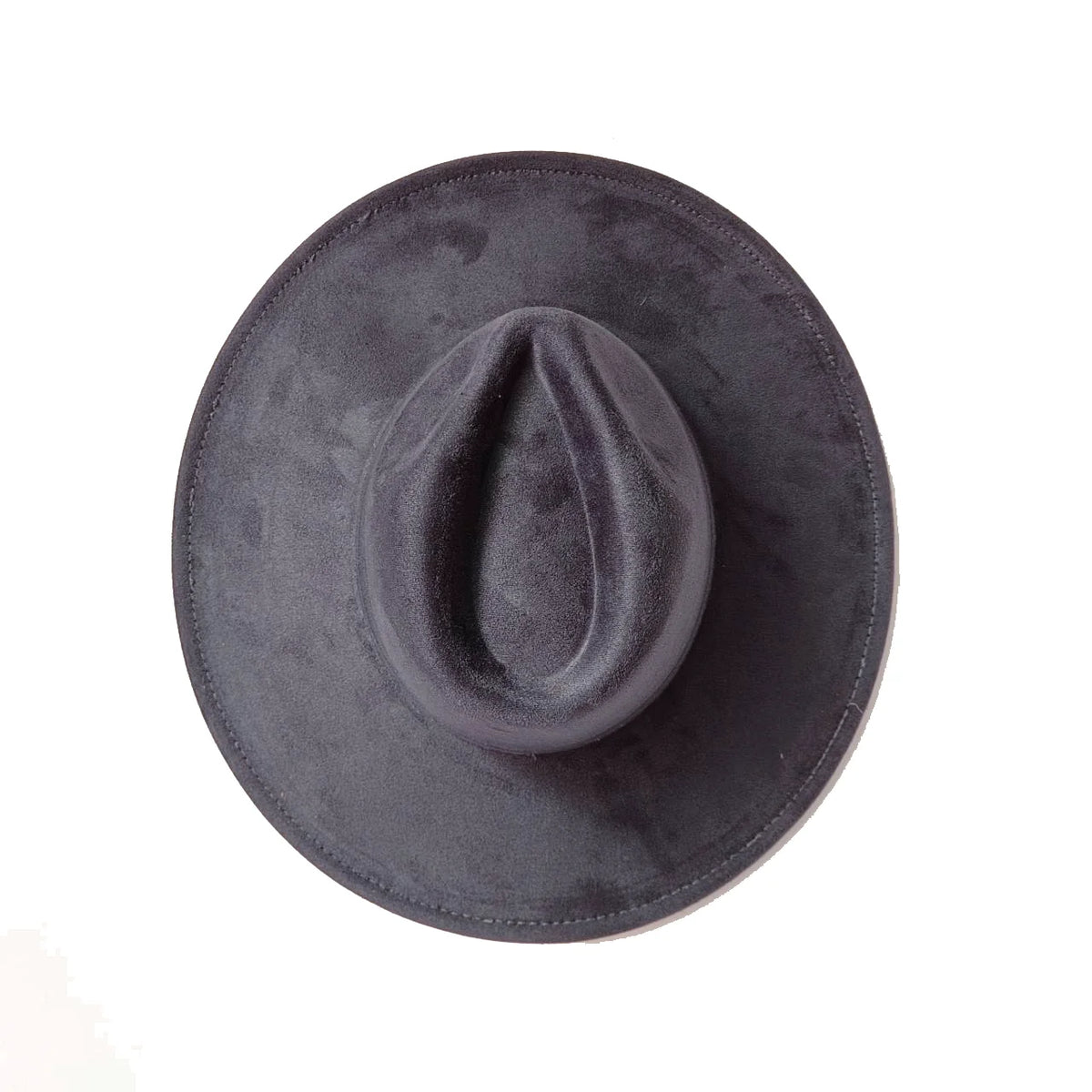 Semsket Fedora Filthatt med Bred Brem