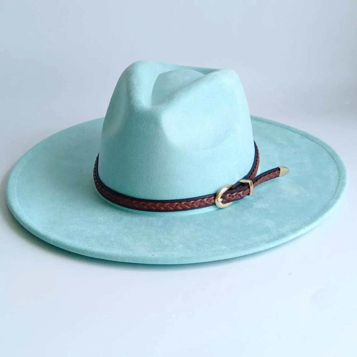 Semsket Fedora Filthatt med Bred Brem