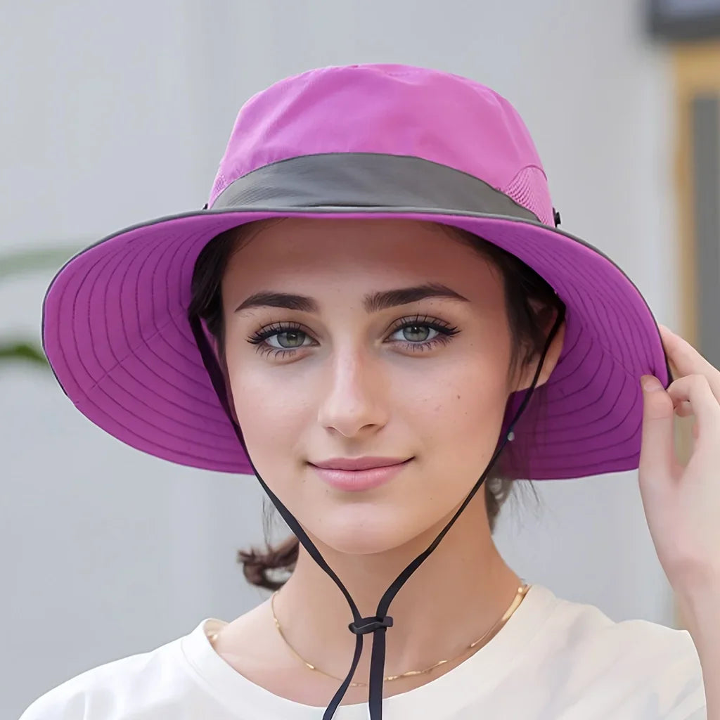 Pustende Mesh Solhatt med Bred Brem