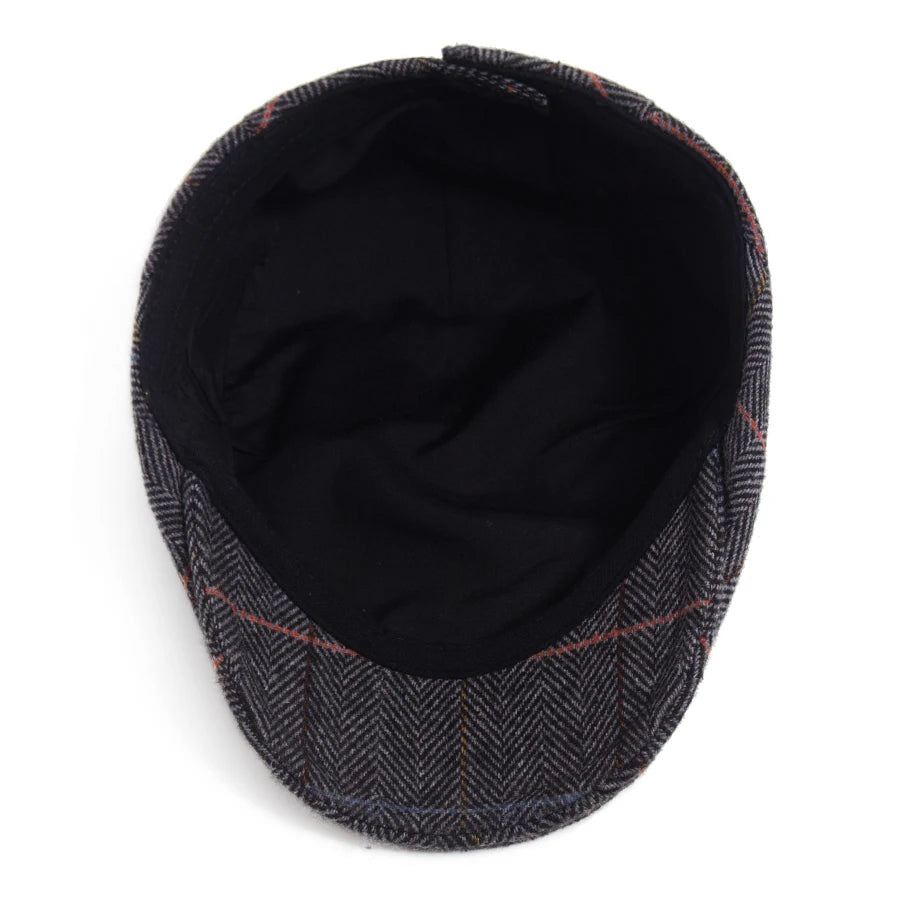 Fiskebeinsmønstret Ull Newsboy Flatcap