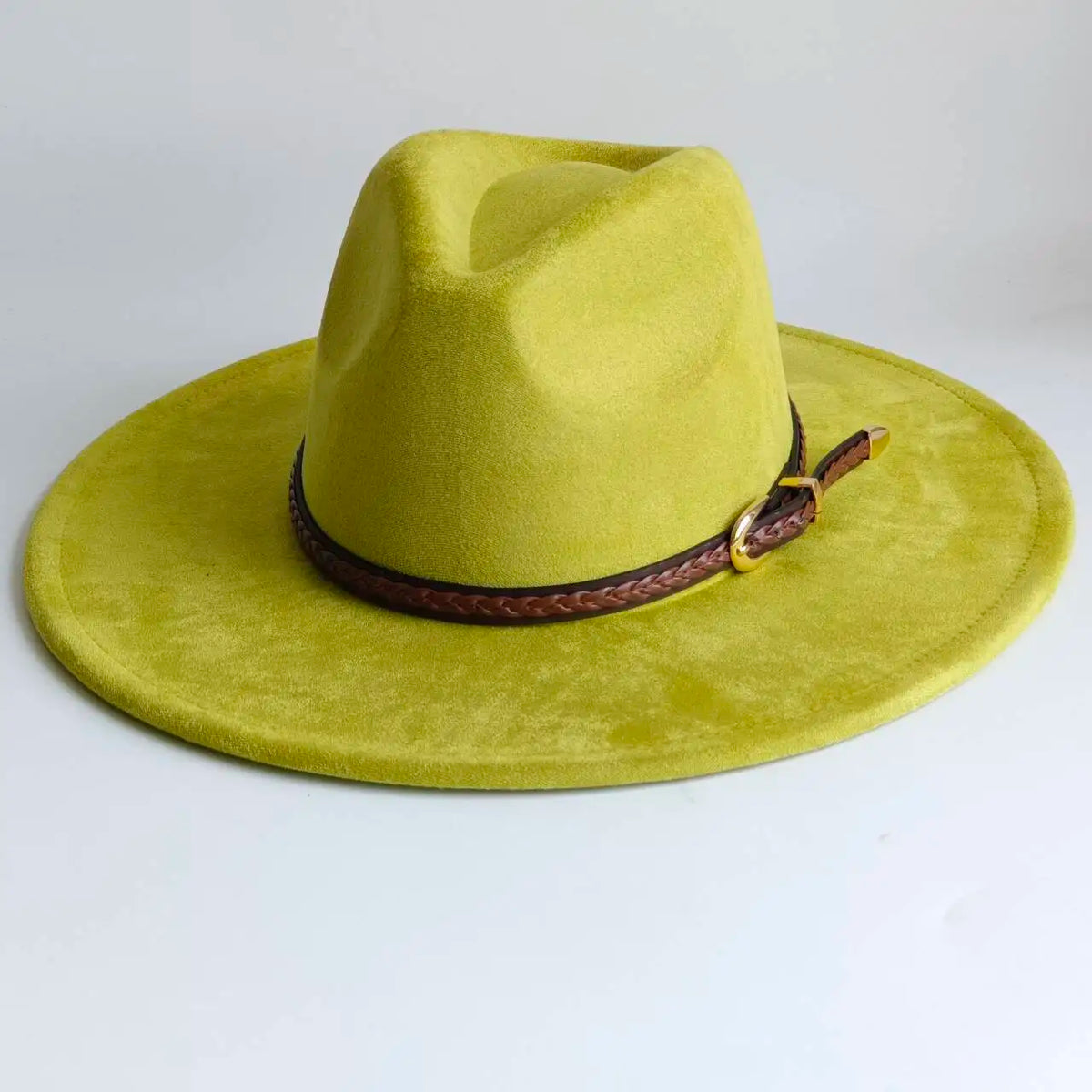 Semsket Fedora Filthatt med Bred Brem