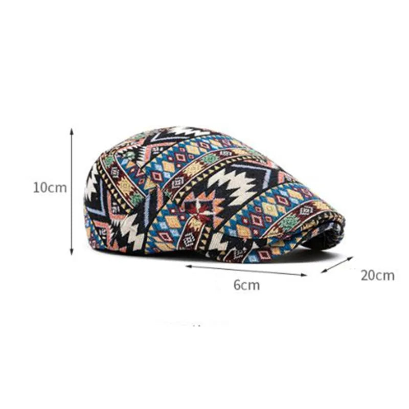 Mønstret Newsboy Flatcap