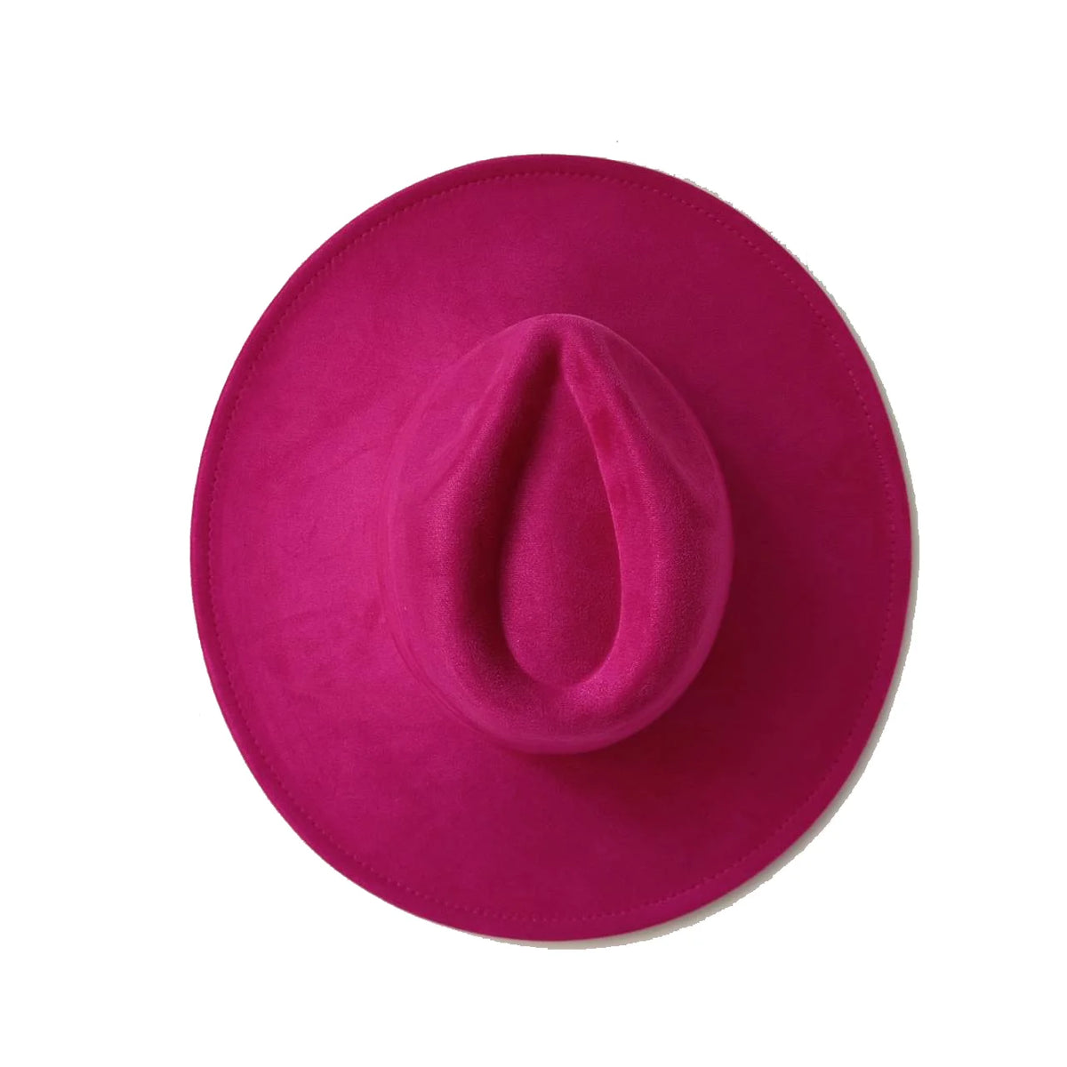 Semsket Fedora Filthatt med Bred Brem