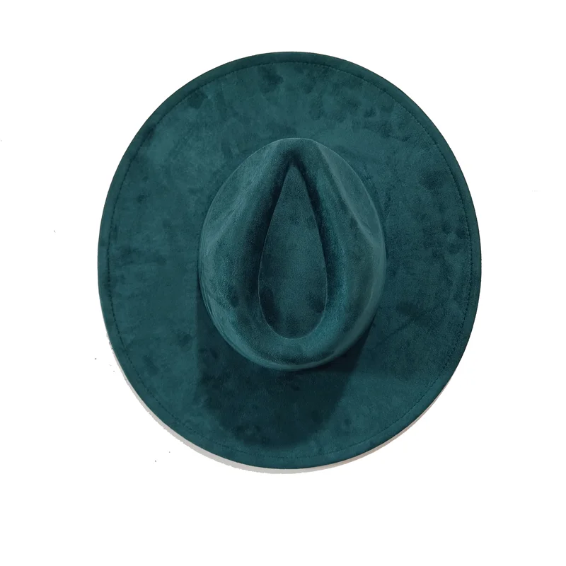 Semsket Fedora Filthatt med Bred Brem