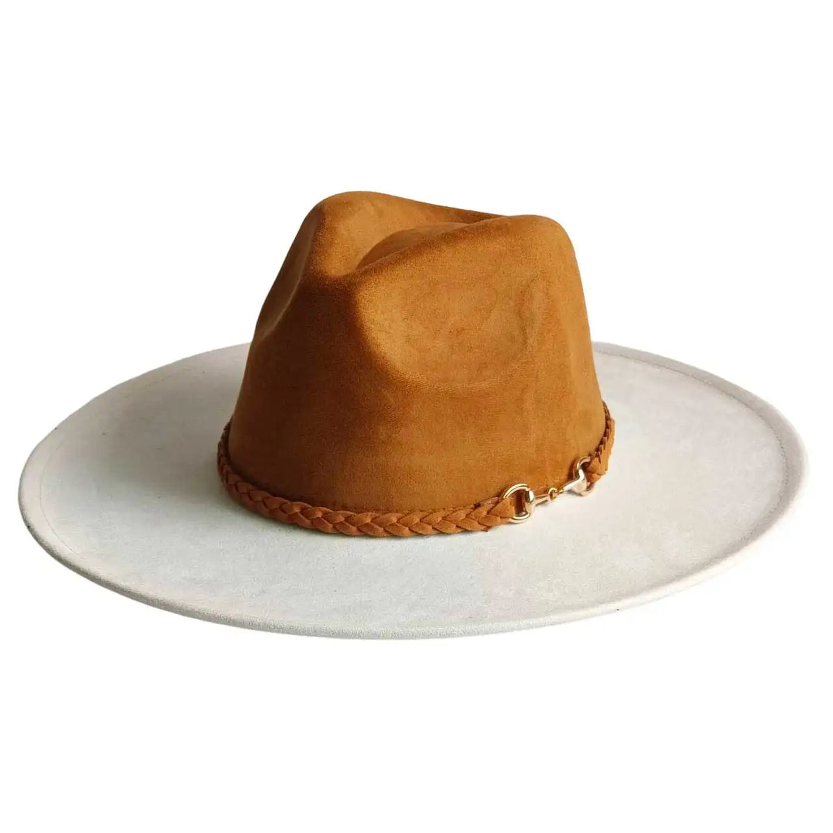 Semsket Fedora Filthatt med Bred Brem