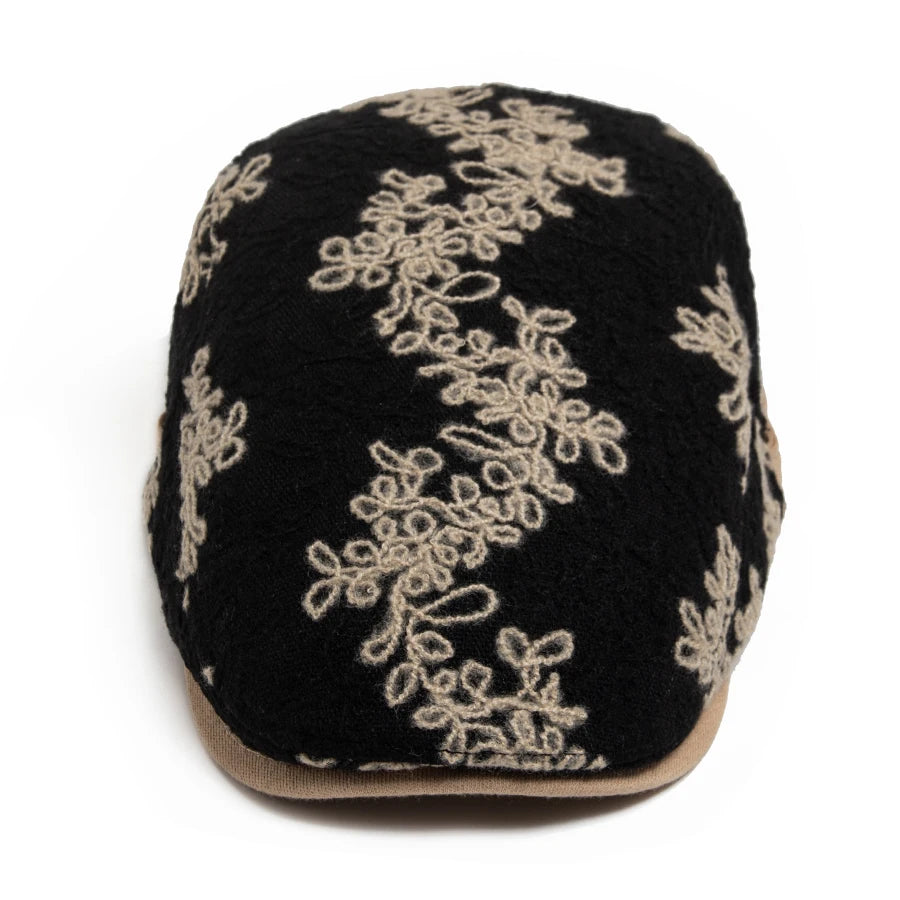 Mønstret Bomull Newsboy Flatcap