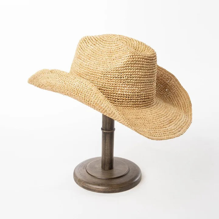 Raffia Cowboy-hatt med Bred Brem