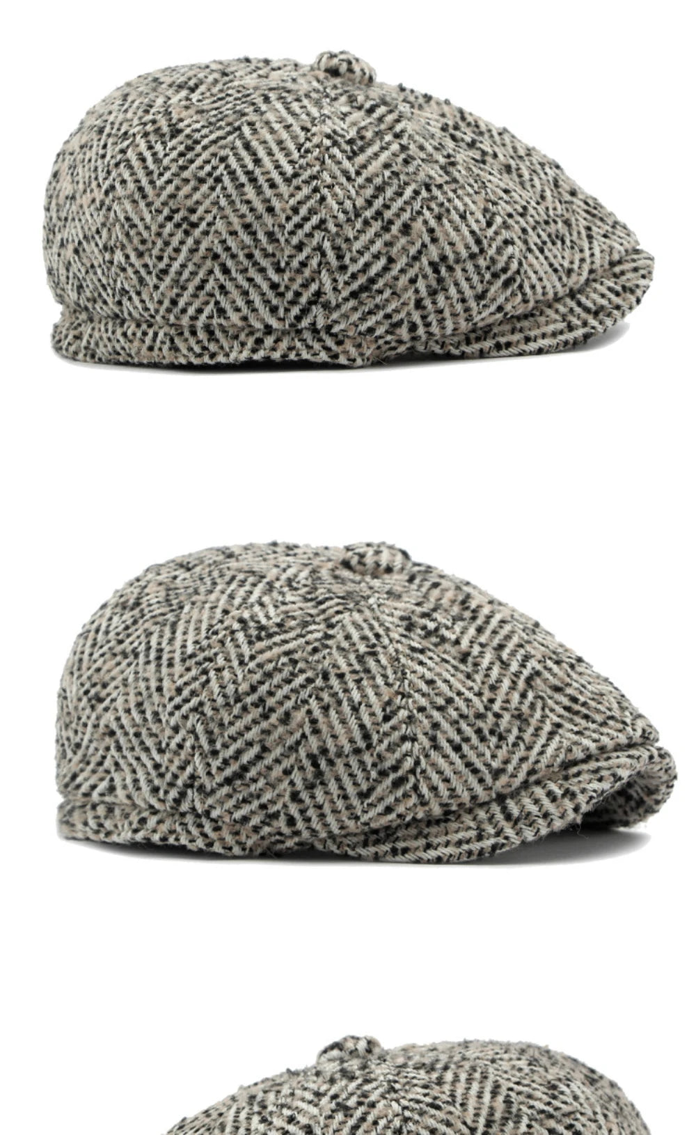 Stripete Ull Newsboy Flatcap