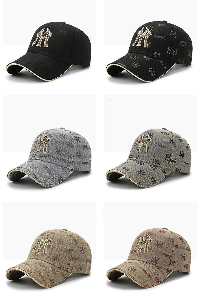 "MY" Letter Brodert Caps
