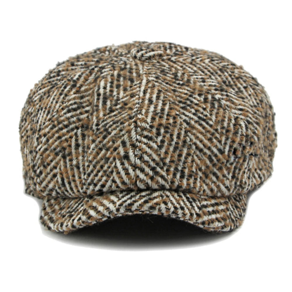 Stripete Ull Newsboy Flatcap