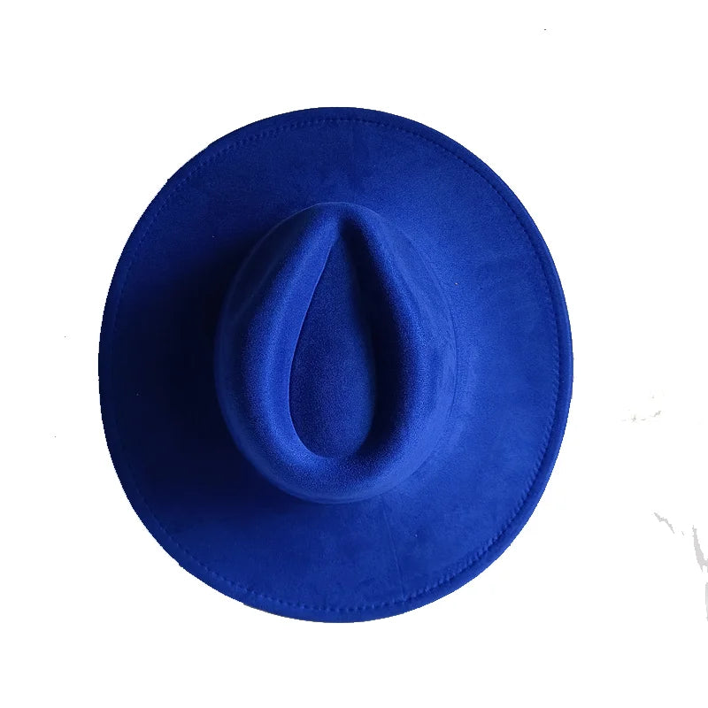 Semsket Fedora Filthatt med Bred Brem