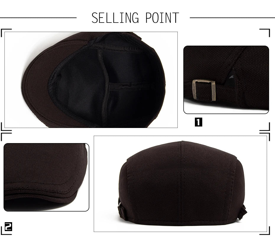 Mønstret Newsboy Flatcap