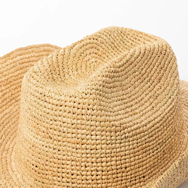 Raffia Cowboy-hatt med Bred Brem