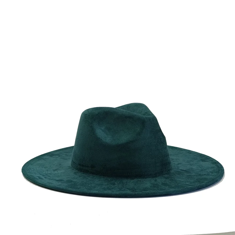 Semsket Fedora Filthatt med Bred Brem