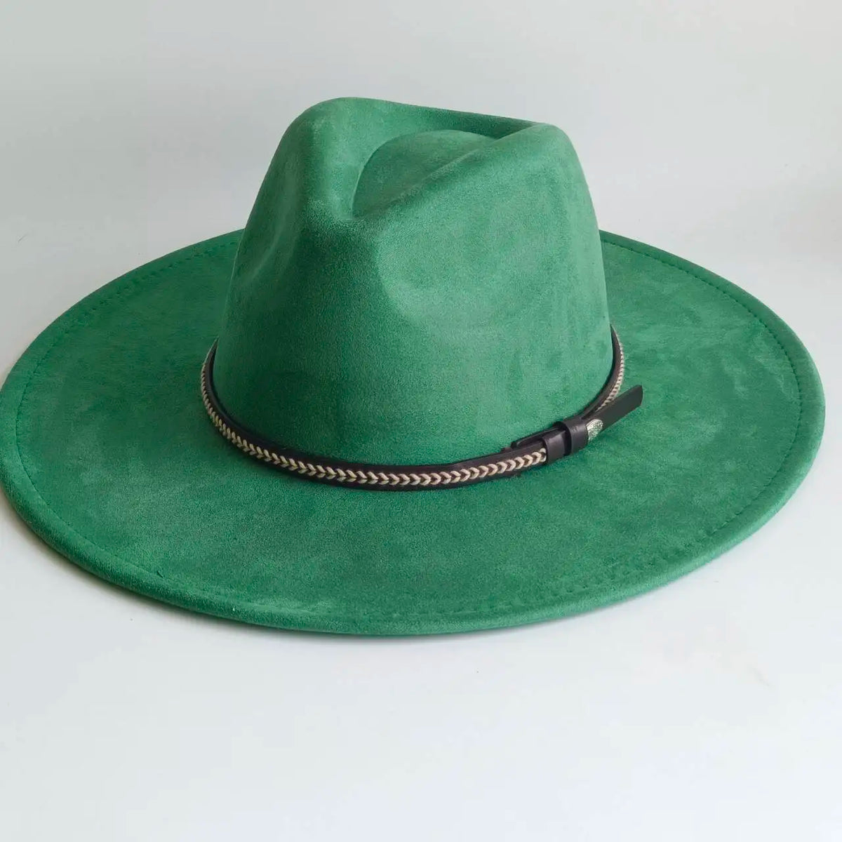 Semsket Fedora Filthatt med Bred Brem