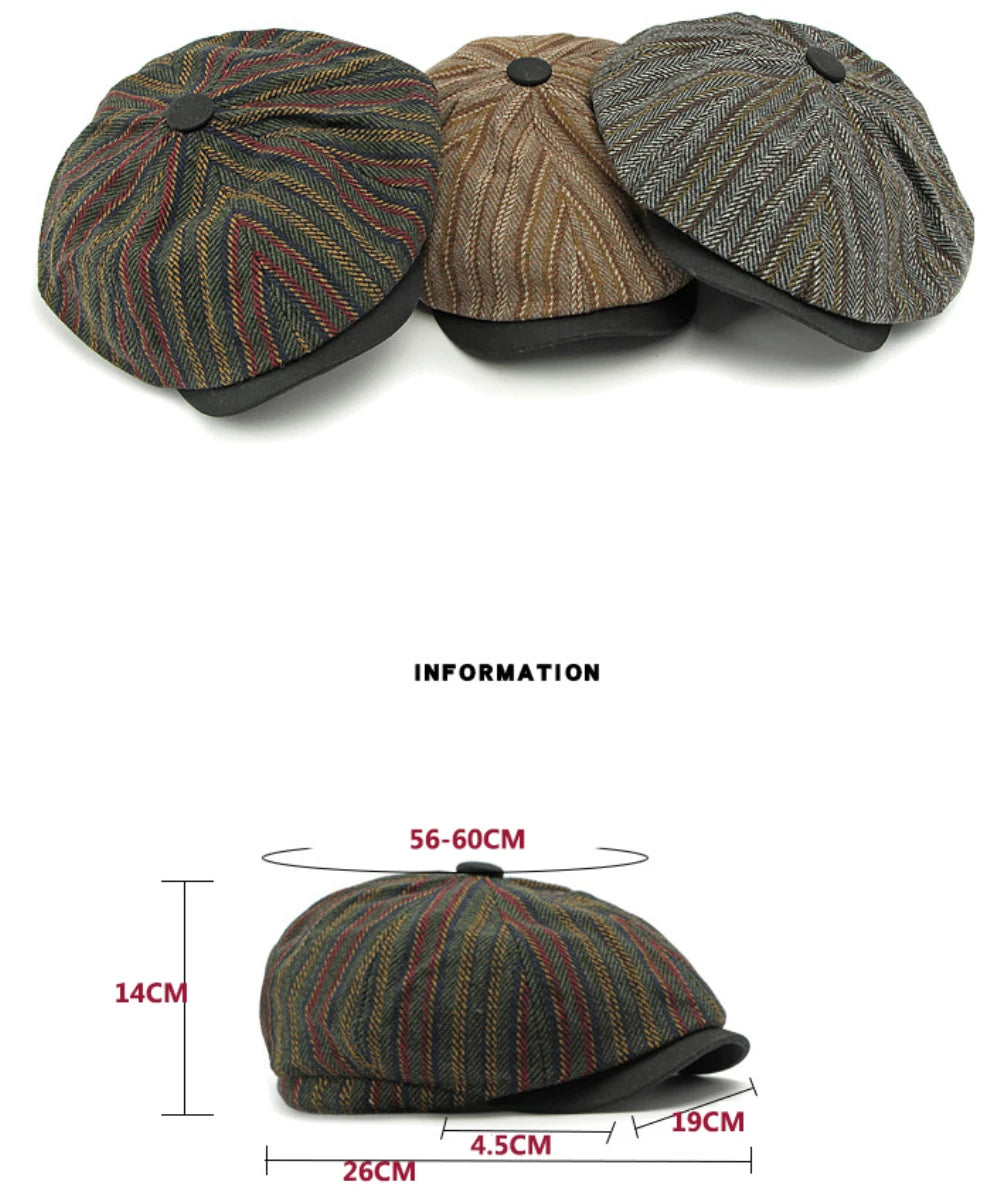 Stripete Newsboy Flatcap