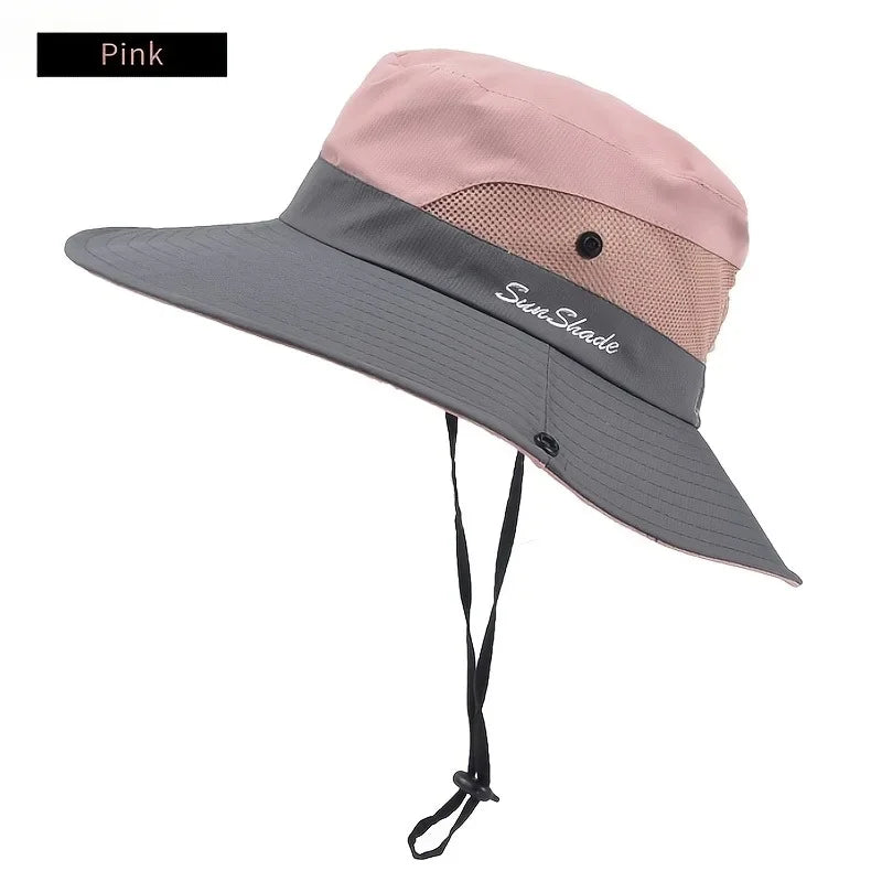 Pustende Mesh Solhatt med Bred Brem