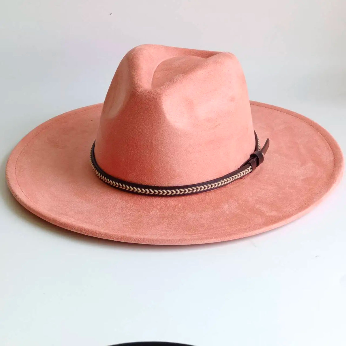 Semsket Fedora Filthatt med Bred Brem