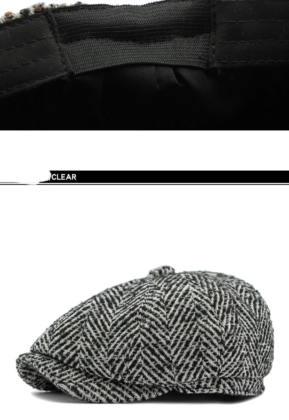 Stripete Ull Newsboy Flatcap