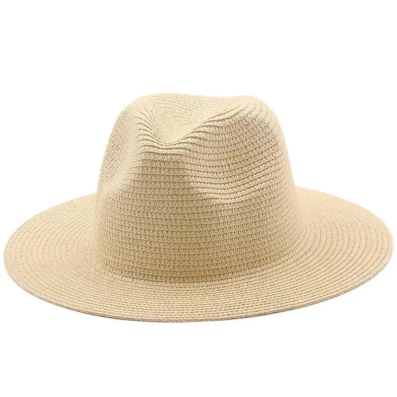 Strå Fedora Filthatt med Bred Brem