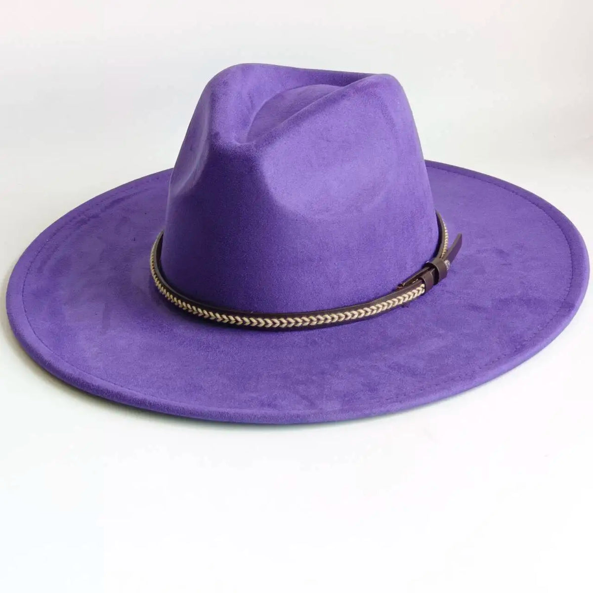 Semsket Fedora Filthatt med Bred Brem