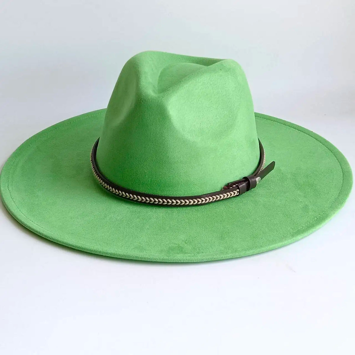 Semsket Fedora Filthatt med Bred Brem