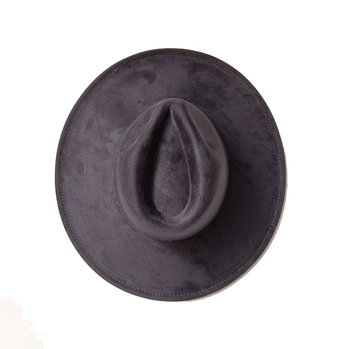Semsket Fedora Filthatt med Bred Brem