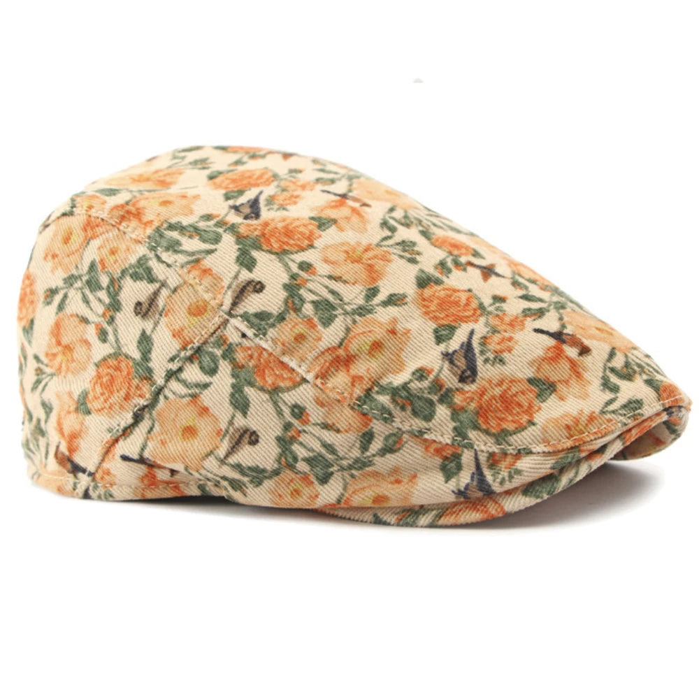 Blomstermønstret Klassisk Flatcap