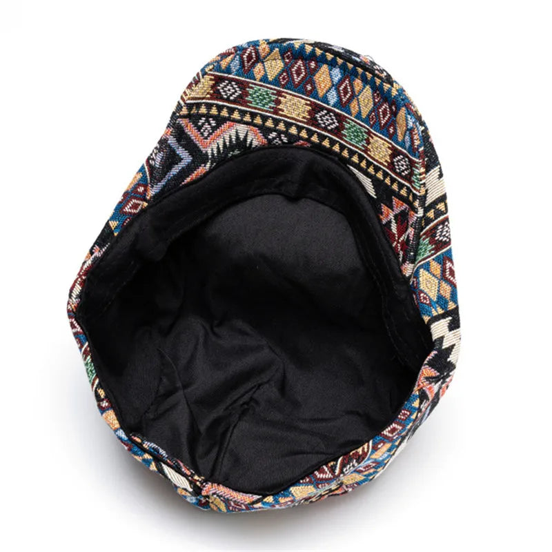 Mønstret Newsboy Flatcap