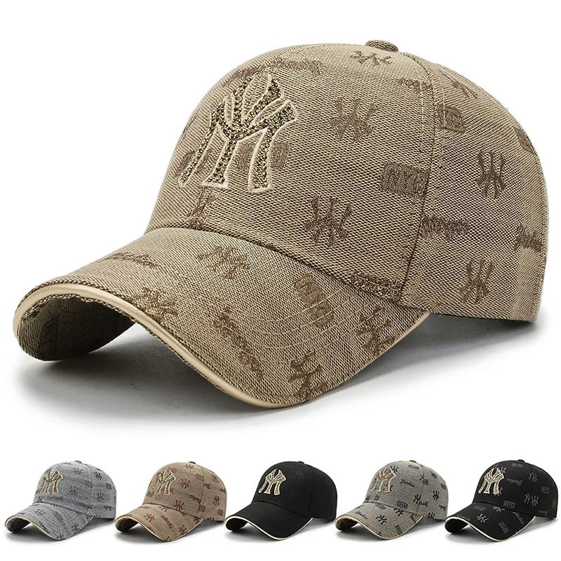 "MY" Letter Brodert Caps
