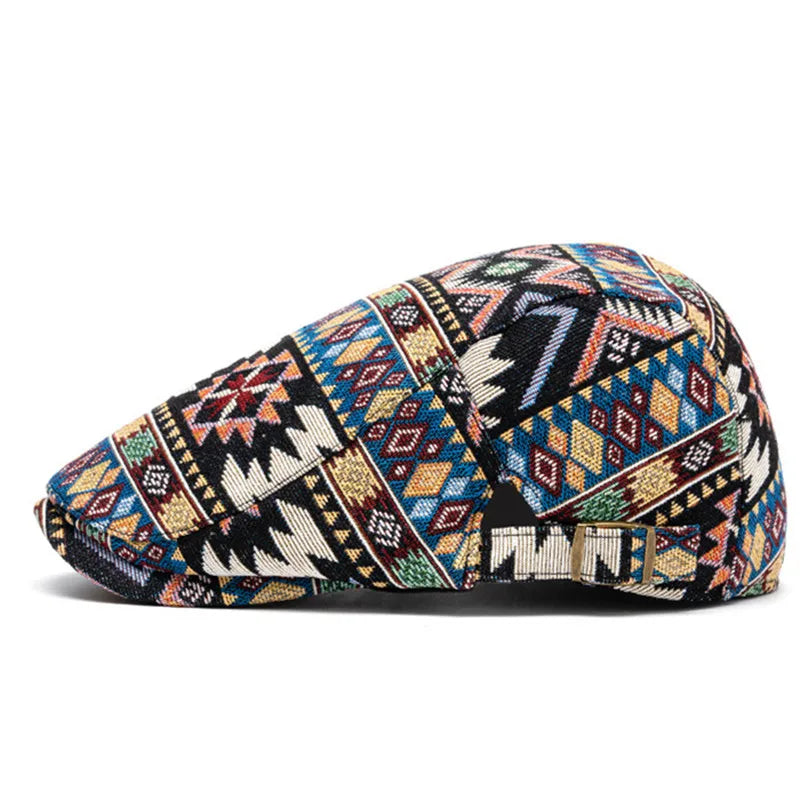 Mønstret Newsboy Flatcap
