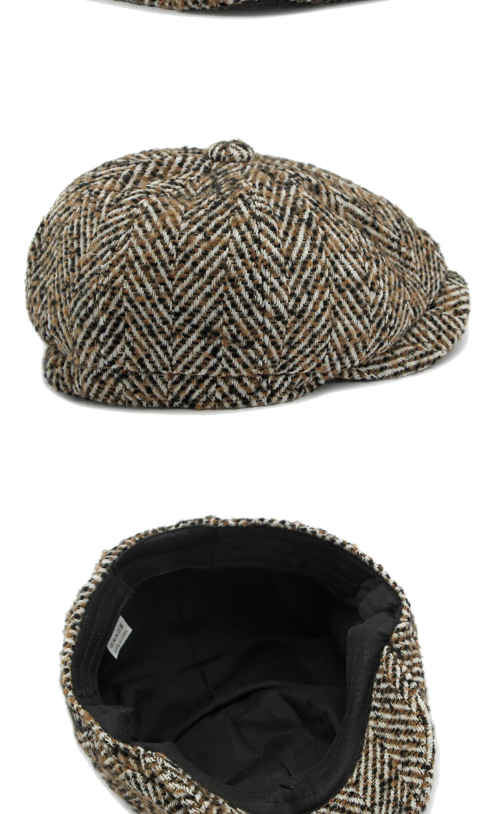Stripete Ull Newsboy Flatcap