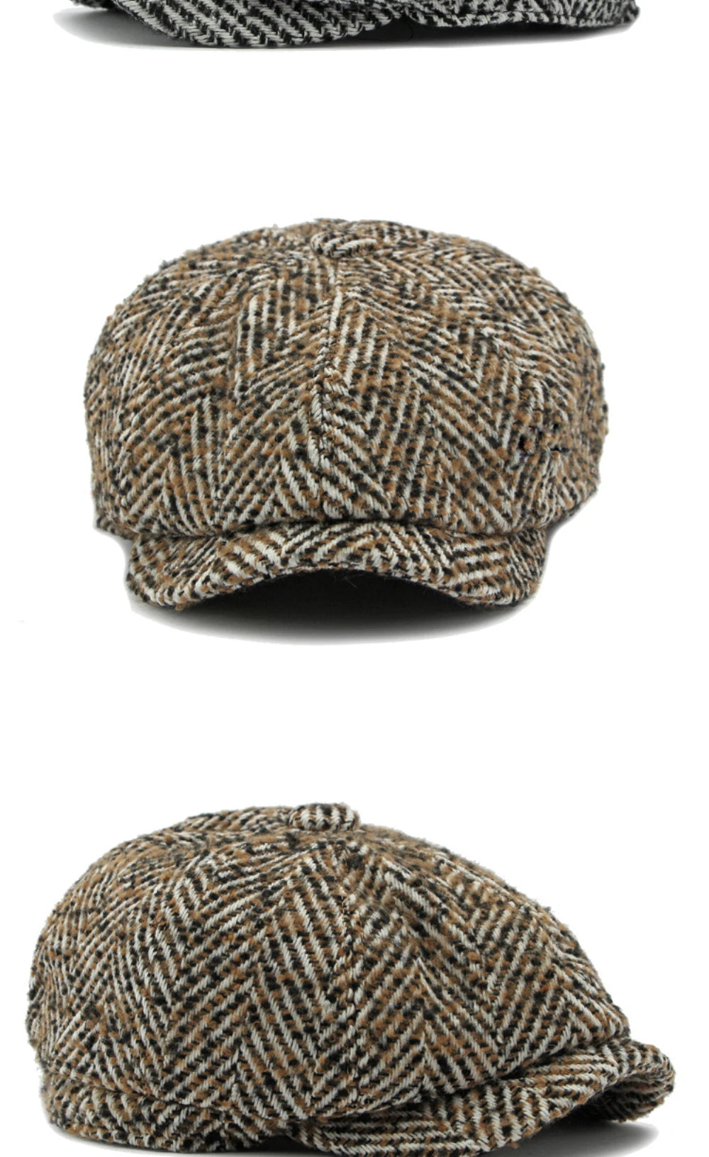 Stripete Ull Newsboy Flatcap