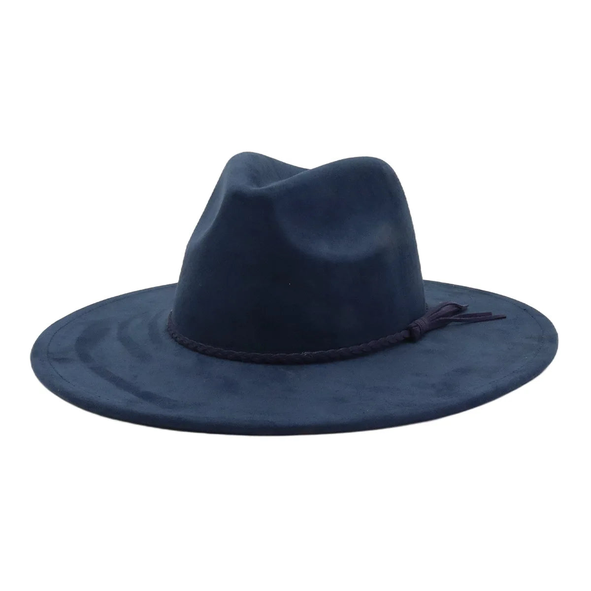 Semsket Fedora Filthatt med Bred Brem