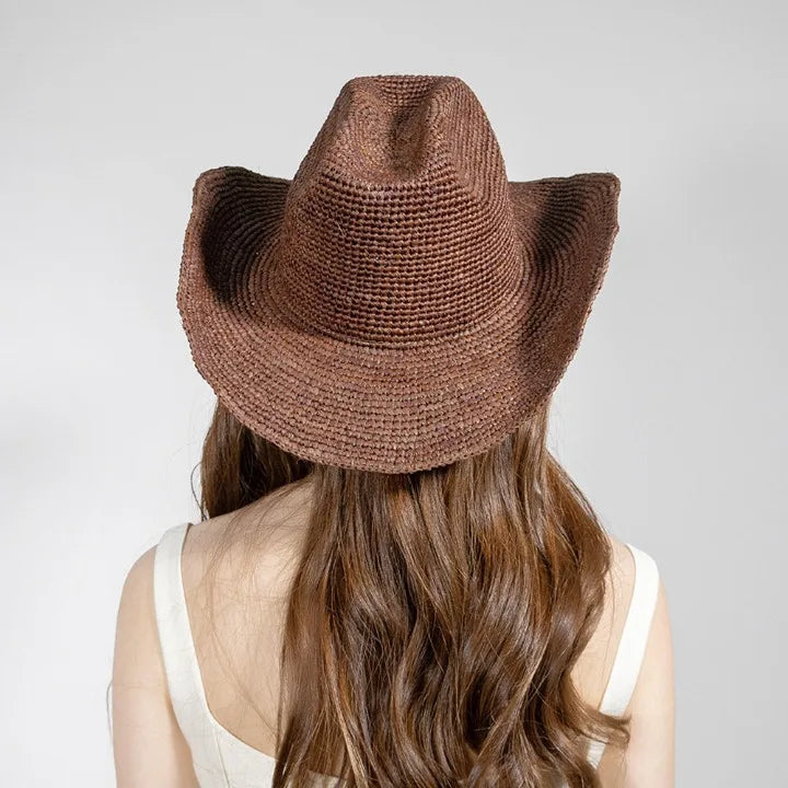 Raffia Cowboy-hatt med Bred Brem