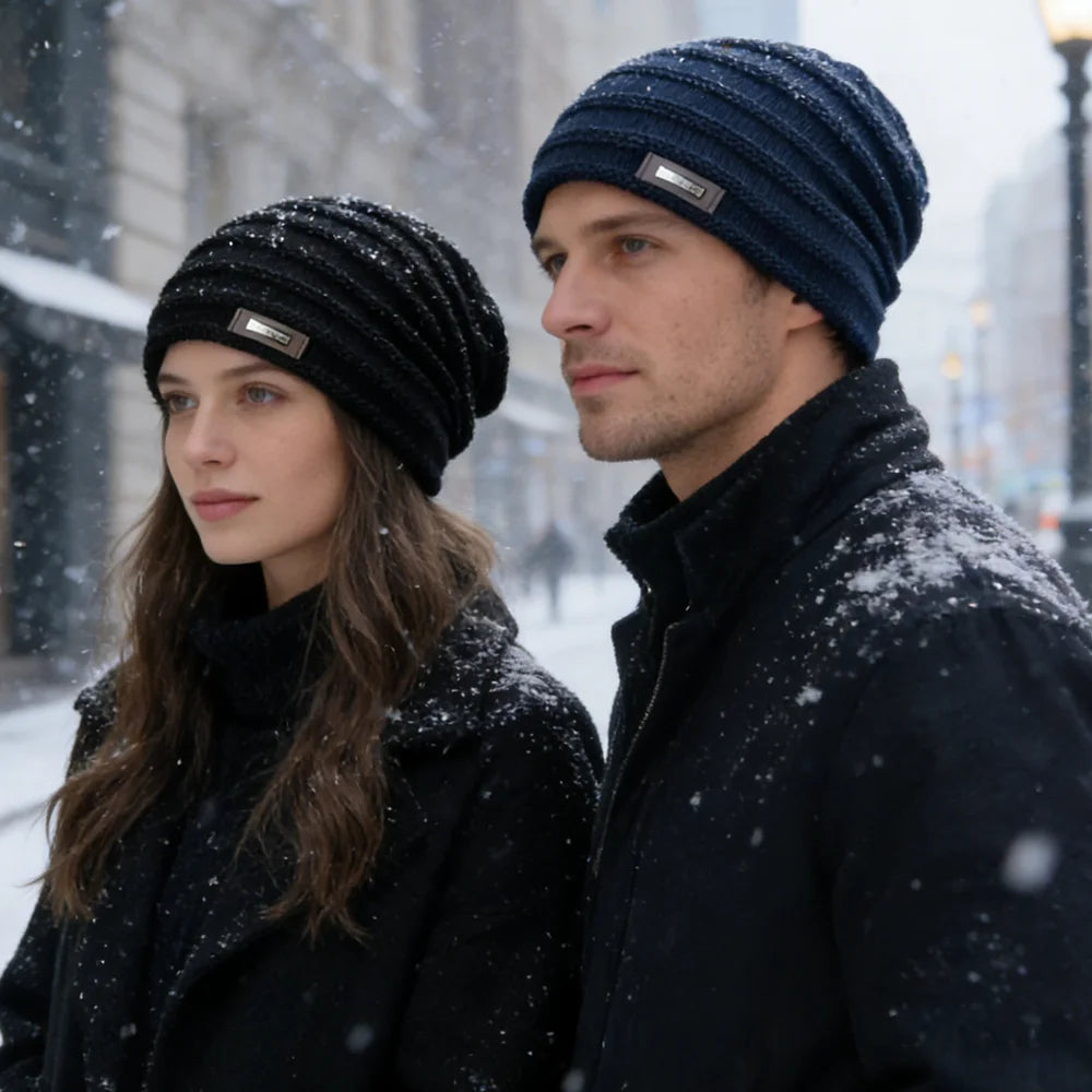Pelsfôret Elastisk Vinterbeanie