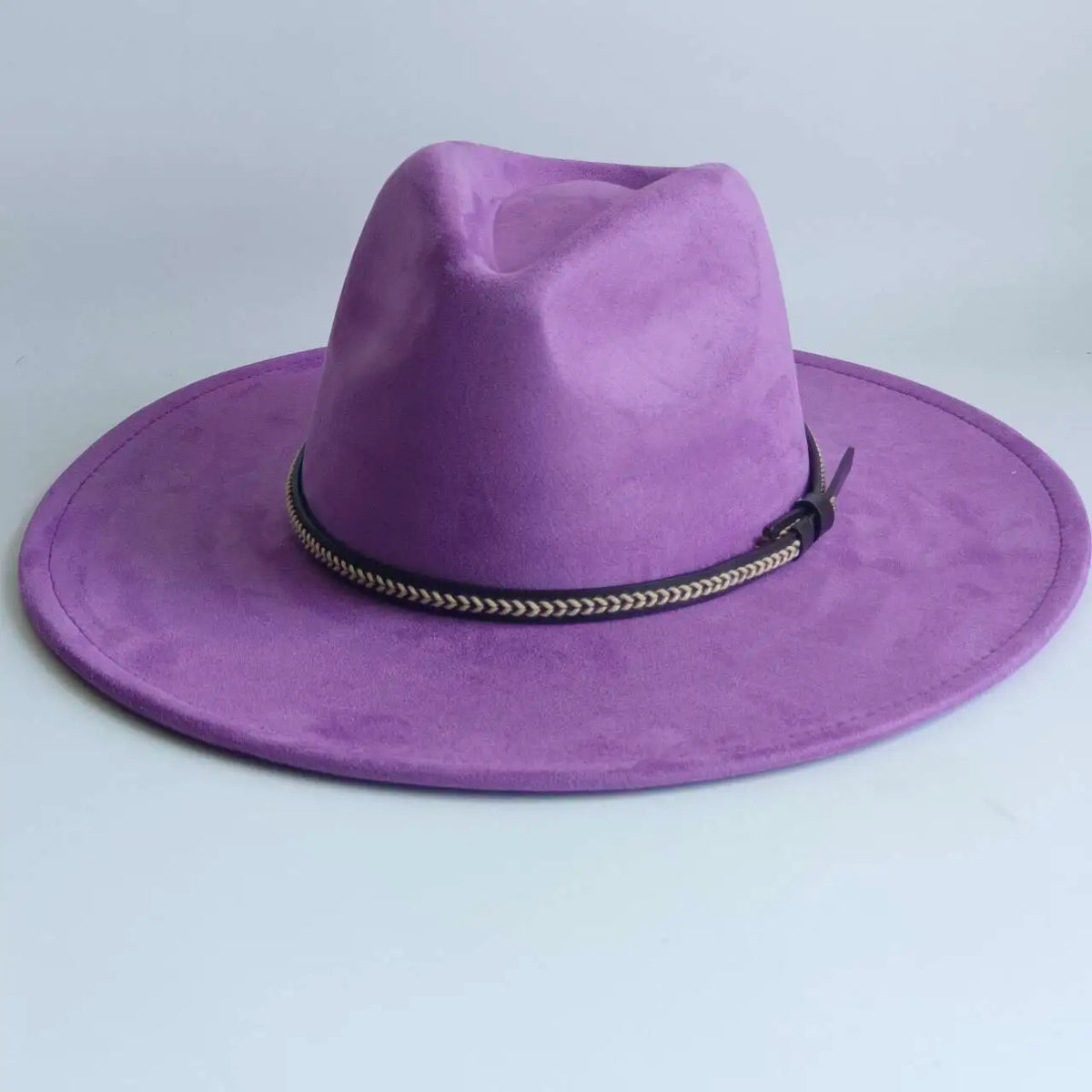 Semsket Fedora Filthatt med Bred Brem