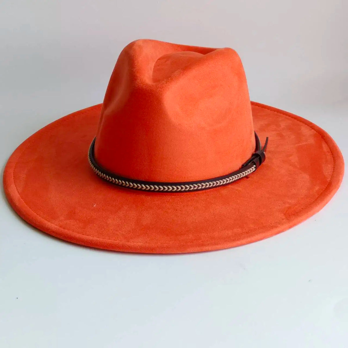 Semsket Fedora Filthatt med Bred Brem